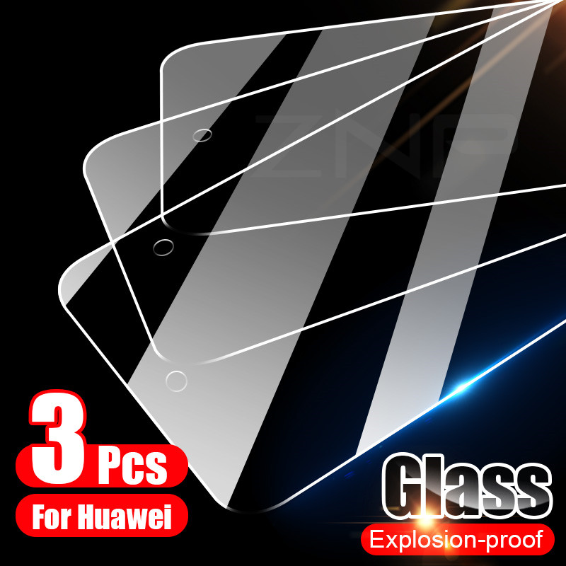 

Cell Phone Screen Protectors 3 pçs cobertura completa de vidro temperado para for huawei p30 p40 p20 lite pro smart