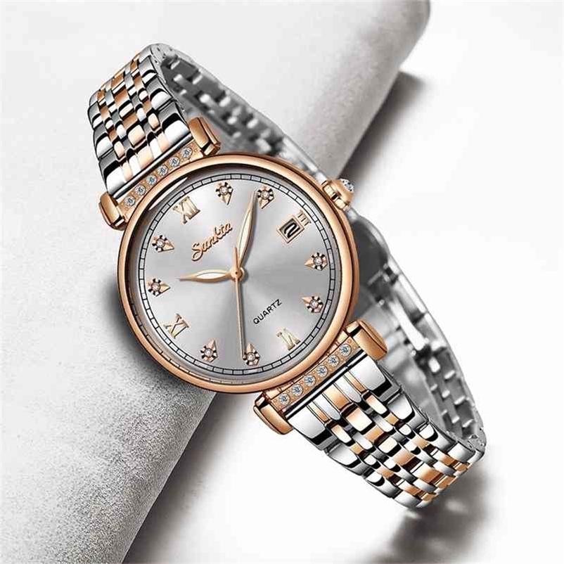 

SUNKTA Rose Gold Women Watches Business Quartz Ladies Top Brand Luxury Female Wrist Girl Clocks Relogio Feminin 210616, Rose gold blue
