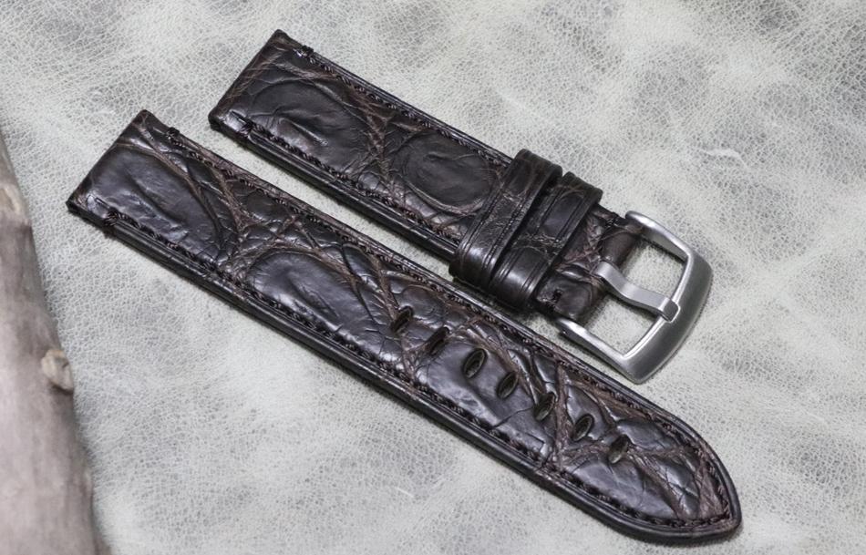 

Watch Bands Handmade Wristband 22mm High-end Crocodile Alligator Leather Band Strap High Quality Vintage Leisure Belt Bracelet
