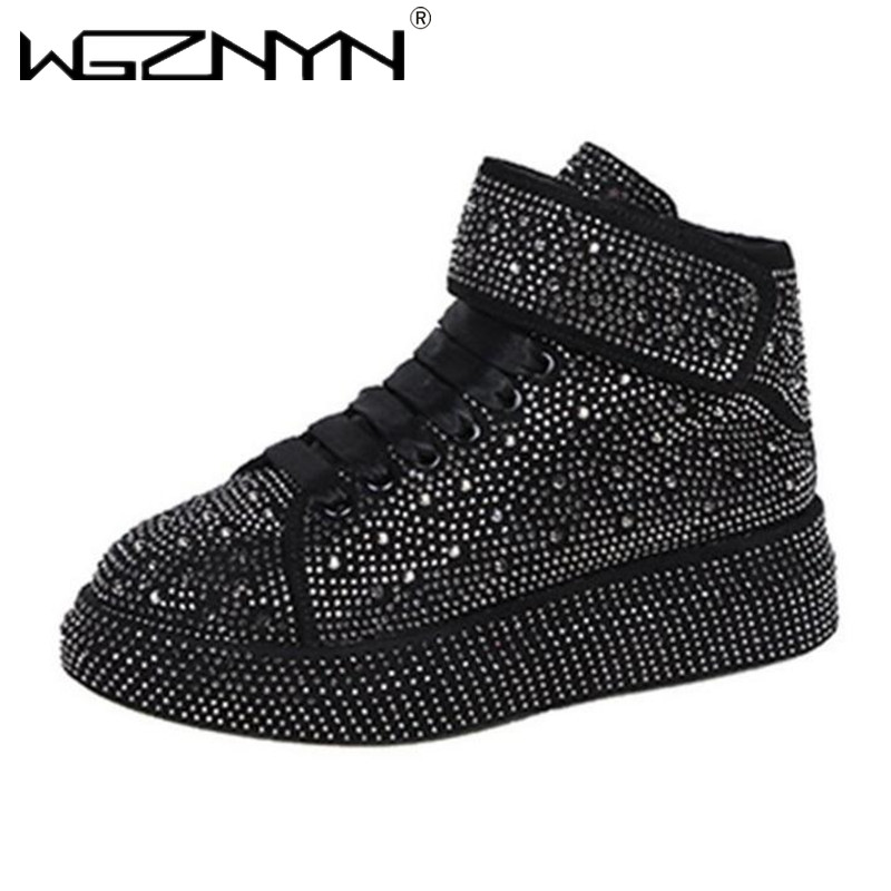 

NEW Autumn Winter Women Flat Bling Sneakers Casual Vulcanized Shoes Female Lace Up Ladies Platform Comfort Fashion Trainers