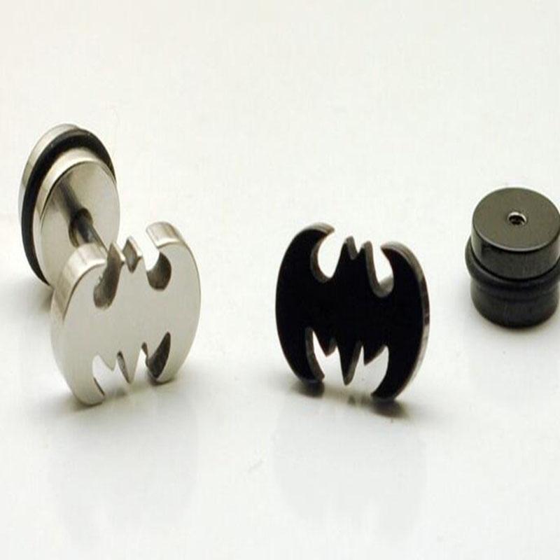 

Stud Bat Earring For Men Stainless Steel Hip-hop Emo Korean Unique Jewelry 2021 Wholesale Items