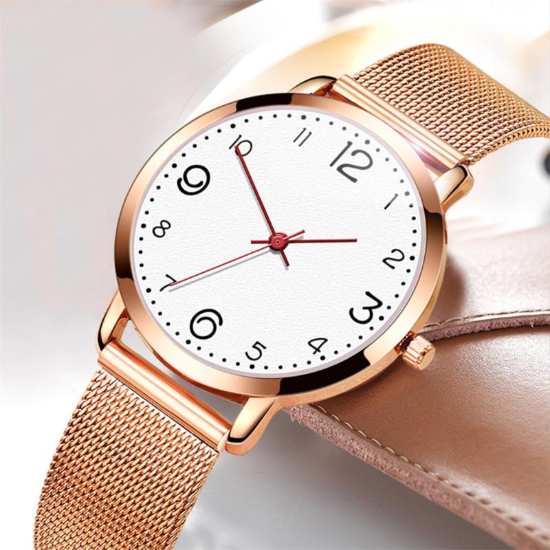 

Wristwatches Fashionable Temperament Female Mesh Belt Watch Quartz Analog Round Brand Lovers Women Silver Luxury Ladies&50, Black