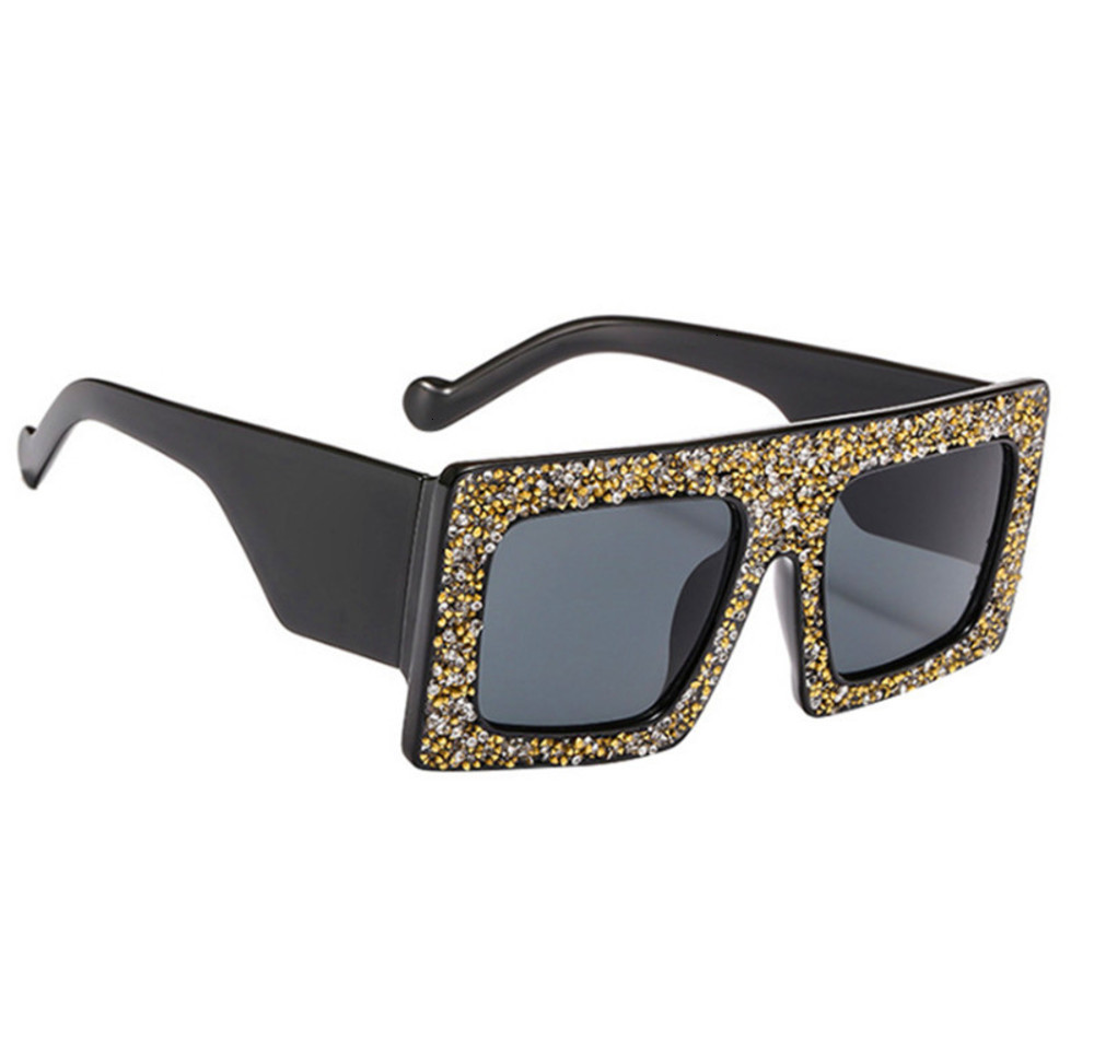 

sunglasses Fashionable sun frames squaredesigner Designer American diamond trend big European and ladies sunglasses,luxury trendy sunglasses, Fas, Black