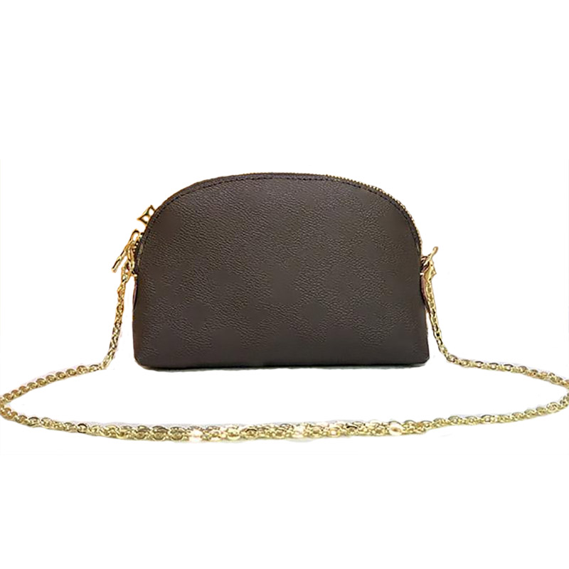 

Women's fashion evening bag 2021 luxury designer shoulder bag high quality chain messenger bags zipper wallet, Brown