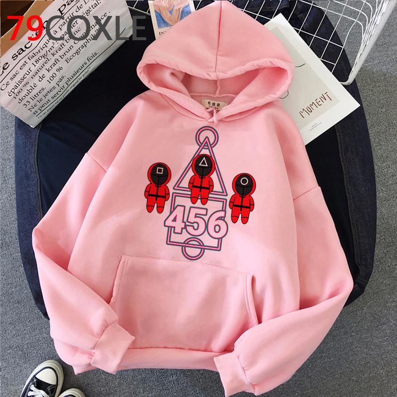 

men's hoodies & sweatshirts squid game male harajuku plus size streetwear grunge pullover hoody y2k aesthetic, Black
