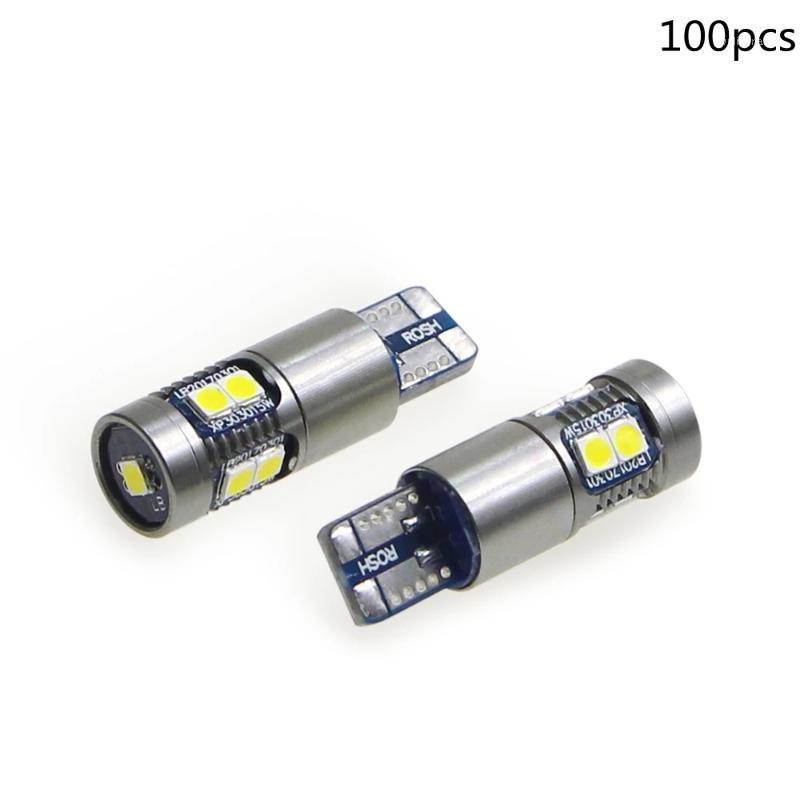 

Emergency Lights 100pcs T10 Led 194 Car Bulb CANBUS W5W 168 501 Auto 3030 9smd Side Wedge Interior Reading Light Parking Tail Lamp Vehicle 1