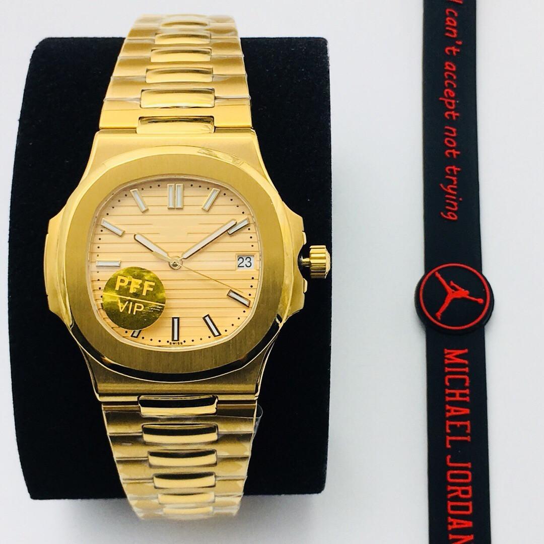 

PFF updated version 5711/1A mechanical watch Cal.324 automatic chain integrated movement ergonomic watchband diameter 40 mm, Slivery;brown