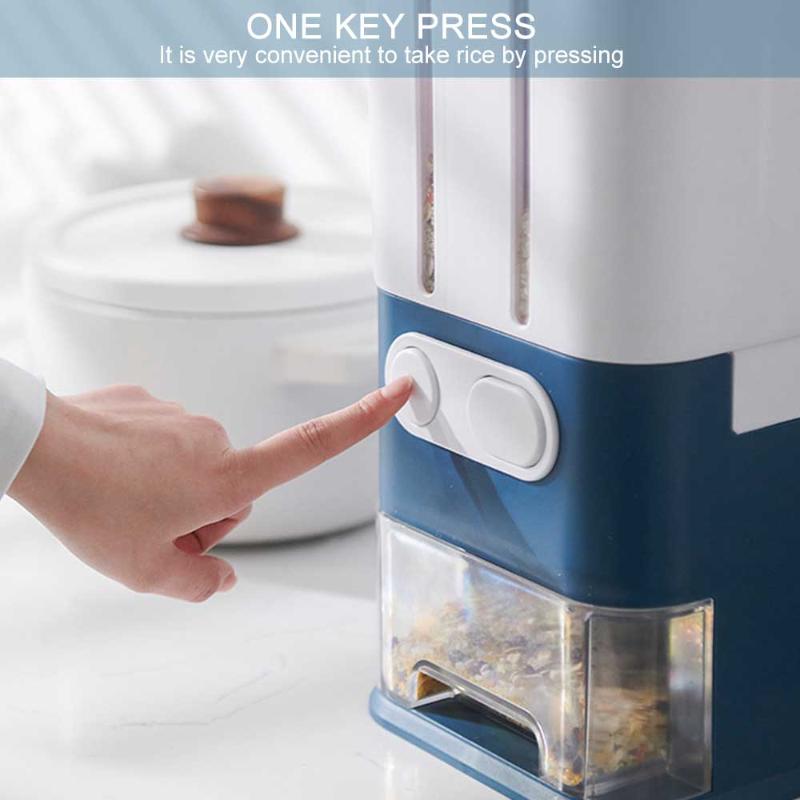 

Kitchen Rice Storage Box Automatic Cereal Division Dispenser Boxs Moisture-Proof Sealed Cereal Box Grain Bin Rice Container