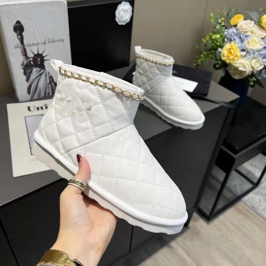 

2022 women winter Luxurys designer boots girl classic snow boot ankle short print mini fur black womens shoes 35-40, Box