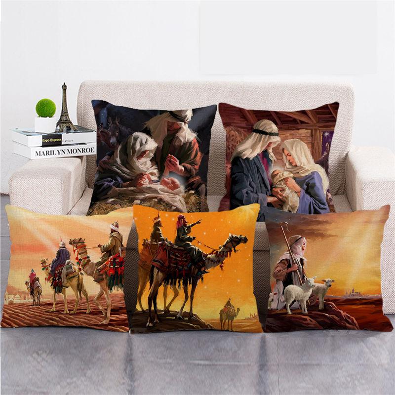 

Cushion/Decorative Pillow Wholesale 45cm*45cm Exotic Portrait 2 Linen/Cotton Throw Covers Couch Cushion Cover Home Decor Pillowcase
