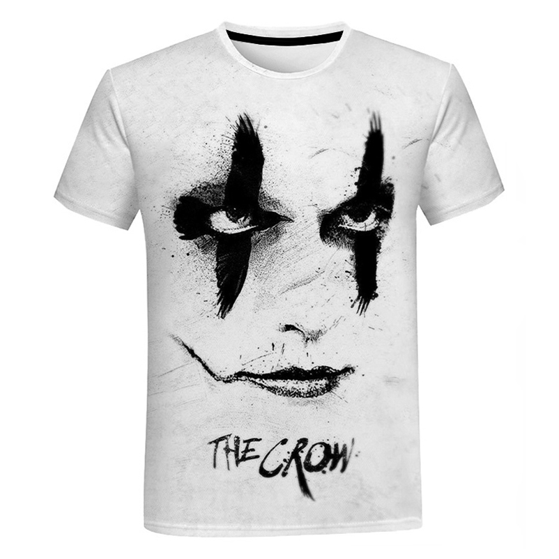 

Horror Movie The Crow 3D Print T-shirt Men Women Summer Fashion Casual Short Sleeve Harajuku Streetwear Cool T Shirt Tee Tops 210322, White;black