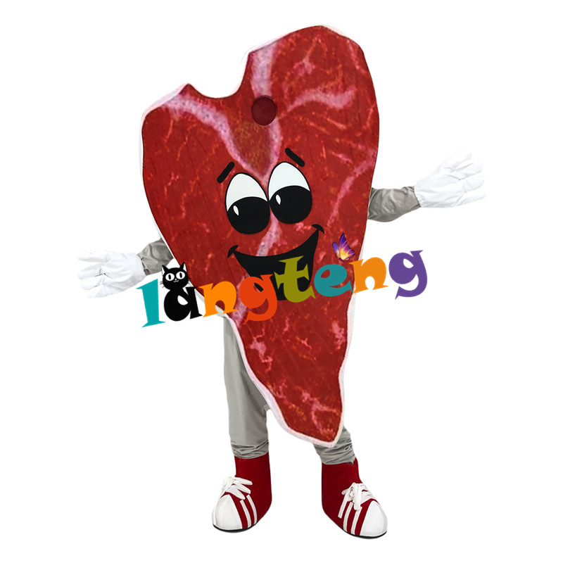 Costumes de mascotte1228 Steak Holiday Mascot Costume Business Professional Fancy Dichage