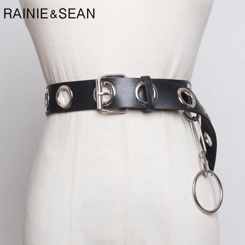 

Belts RAINIE SEAN Punk Belt Female Designer Women Pu Leather Ladies For Dresses Accessories 3.6cm*103cm, Black;brown