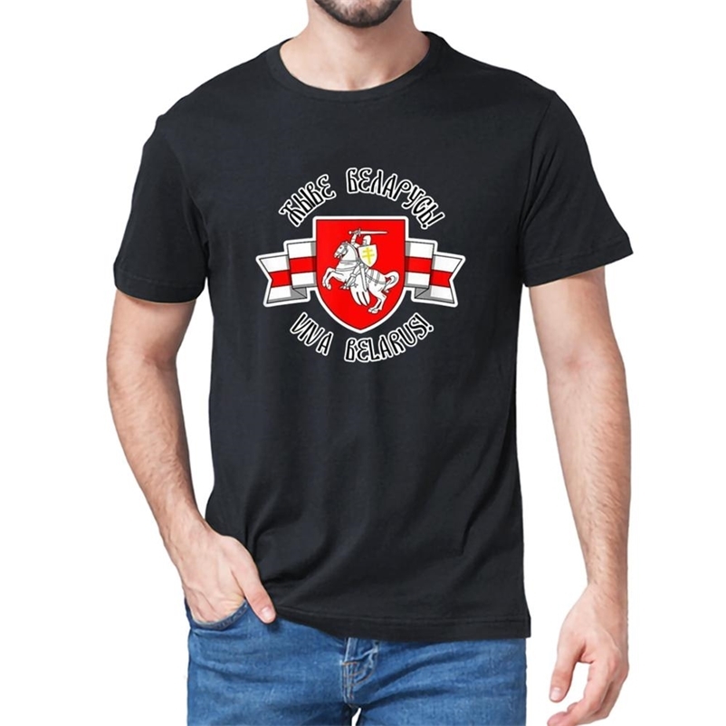 

Belarus Pogonya White Red White Flag Protest Symbol Men short sleeve T-Shirt Cotton Gift women top tee Unisex T-shirt 210322