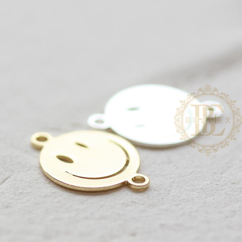 

Charms Solid Brass Link - Happy Face 17*12mm (4601C), Bronze;silver