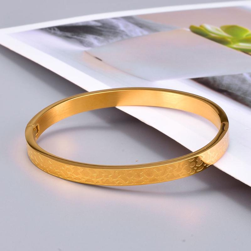 

Bangle Stainless Steel Women Gold Bangles Trendy Style Jewelry Fashion Cuff Accessories
