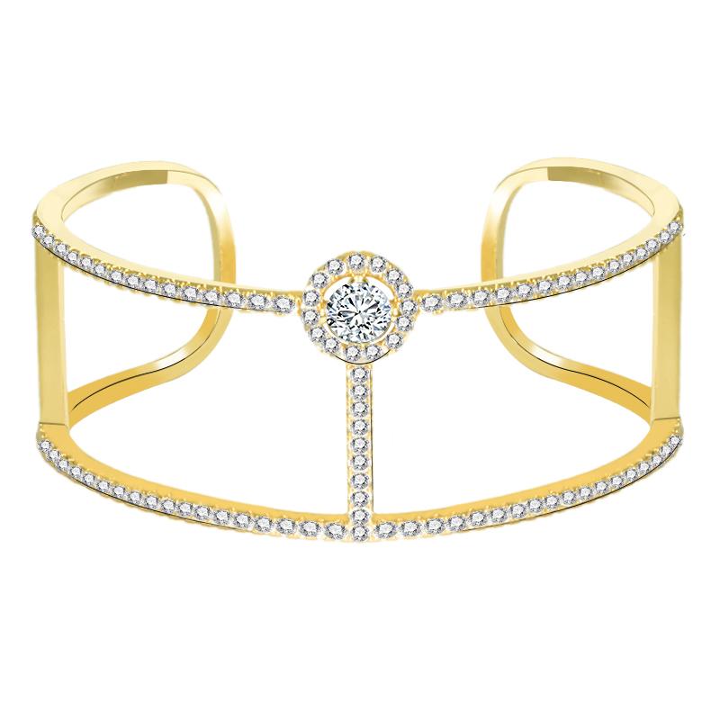 

Bangle Punk Women Jewelry Hand Bracelet Couple Cuff Charm Bangles Crystal Stone Luxury Fashion