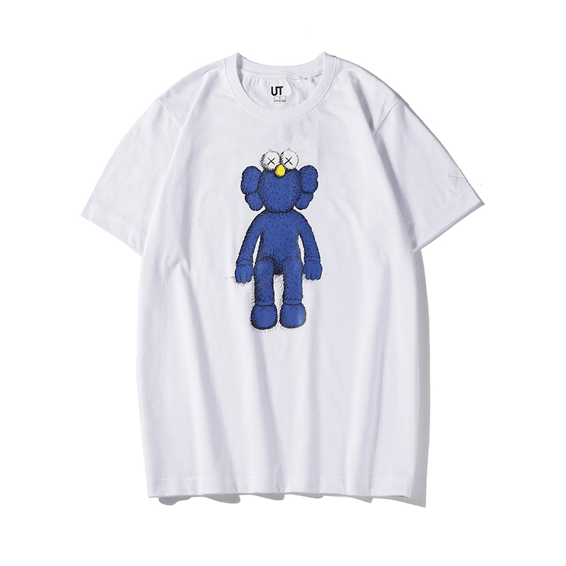kaws x 2021 mens t shirt joint cotton T-shirt male cartoon student trend short-sleeved female Anime print couple Men s Clothing