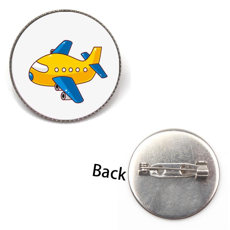 

Pins, Brooches Creative Cartoon Airplane Cute Brooch Gift Travel Discovery Glass Dome Traveler Souvenir Man Woman