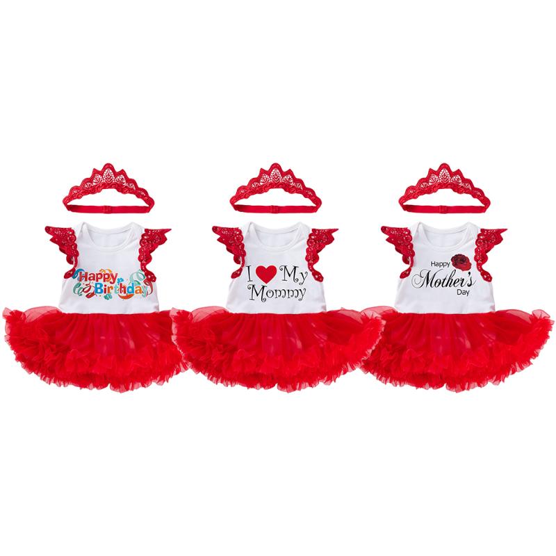 

Clothing Sets 0-24 Months Mother's Day | Birthday Infant Toddler Baby Girl Sleeveless Romper Dress Suit-Kids Clothes-Tutu Petticoat, Rc301-90