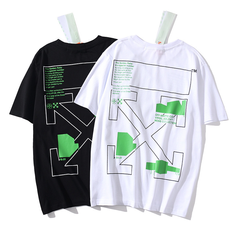 

Green Graffiti Arrow Crew Neck Short Sleeve T-shirt, White;black