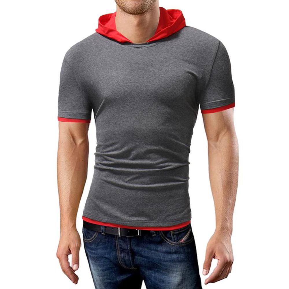 

New 2021 Mens clothing t shirt male Popular Slim short - sleeved t shirt hooded design casual style Tees men large size, White;black