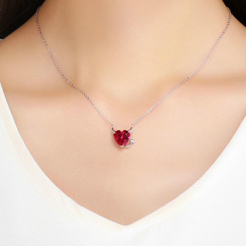 

Chains 2022 Women Fashion Red Devil Necklace Ruby