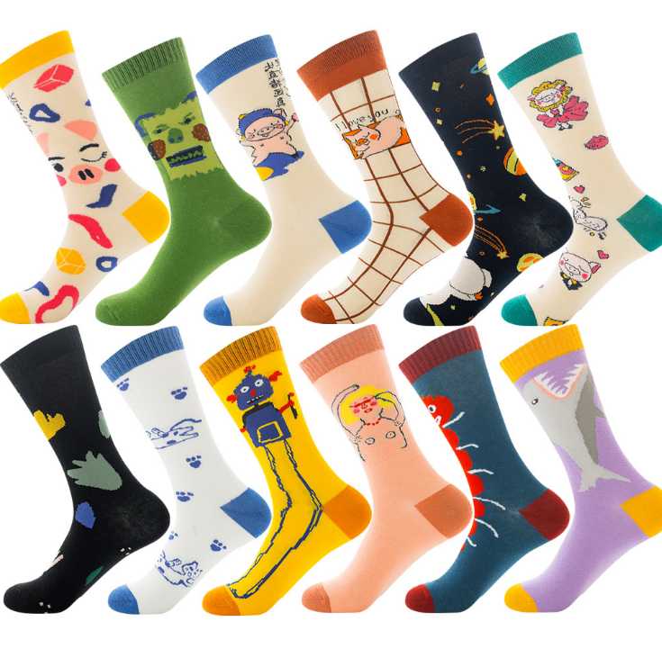 

Men's Socks Unisex Crew For Women Men Streetwear Skateboard Designer Cotton, 005