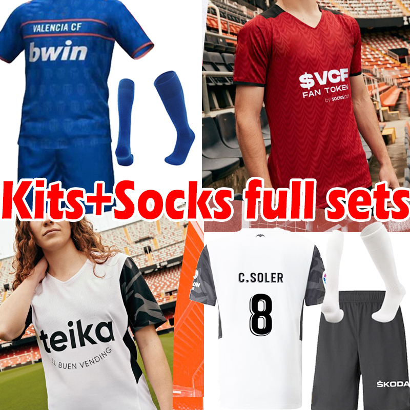 

21/22 valencia soccer jerseys 2021 2022 GUEDES GAMEIRO Florenzi WHITE camisetas de futbol RODRIGO M.Gomez Men kids kits socks full sets JERSEY football shirts, Men home cl patches