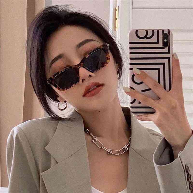 

Vintage Square Sunglasses Women Brand Designer Retro Small Rectangle Sun Glasses Lady Fashion Female Cat Eye Oculos Uv400, White;black