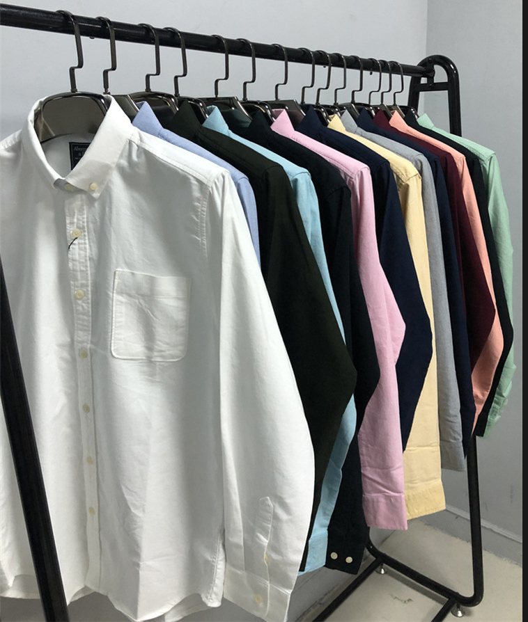 

High Quality Mens Shirts Top Small Elk Embroidery Blouse Long Sleeve Solid Color Slim Fit Casual Business Clothing Long-sleeved Shirt, Solid color small horse