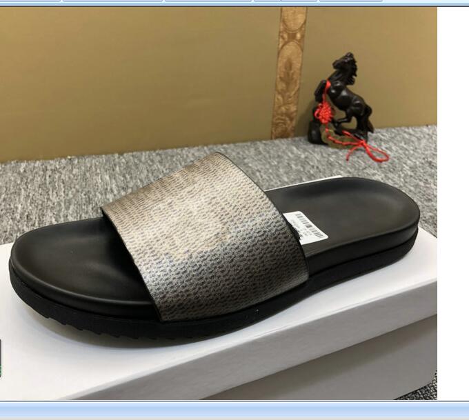 

2021 arrival grey high quality Leather Slippers comfortable women and men Beach summer Shoes Size 39-46, 12