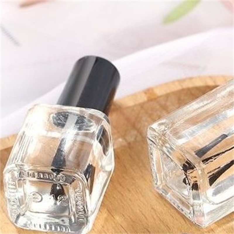 

10ml 15ml Transparent Glass Nail Polish Bottle Empty With A Lid Brush Empty Cosmetic Containers Nail Glass Bottles with Brush 369 R2
