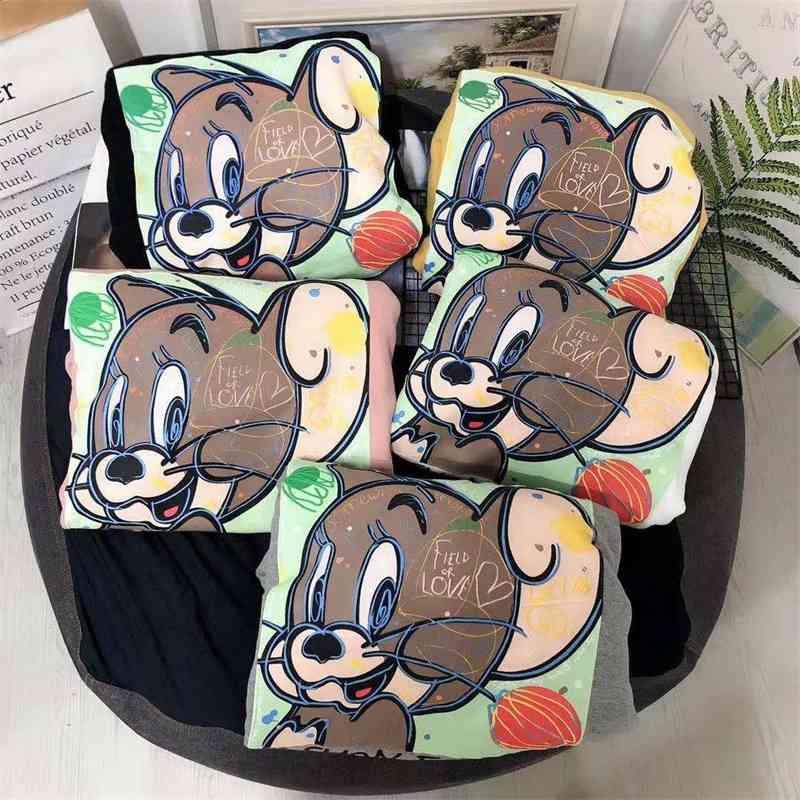 

Spring new Korean women's wear age reduction fashion cartoon foam Terry Cotton loose large hooded sweater 4535, White short sleeve