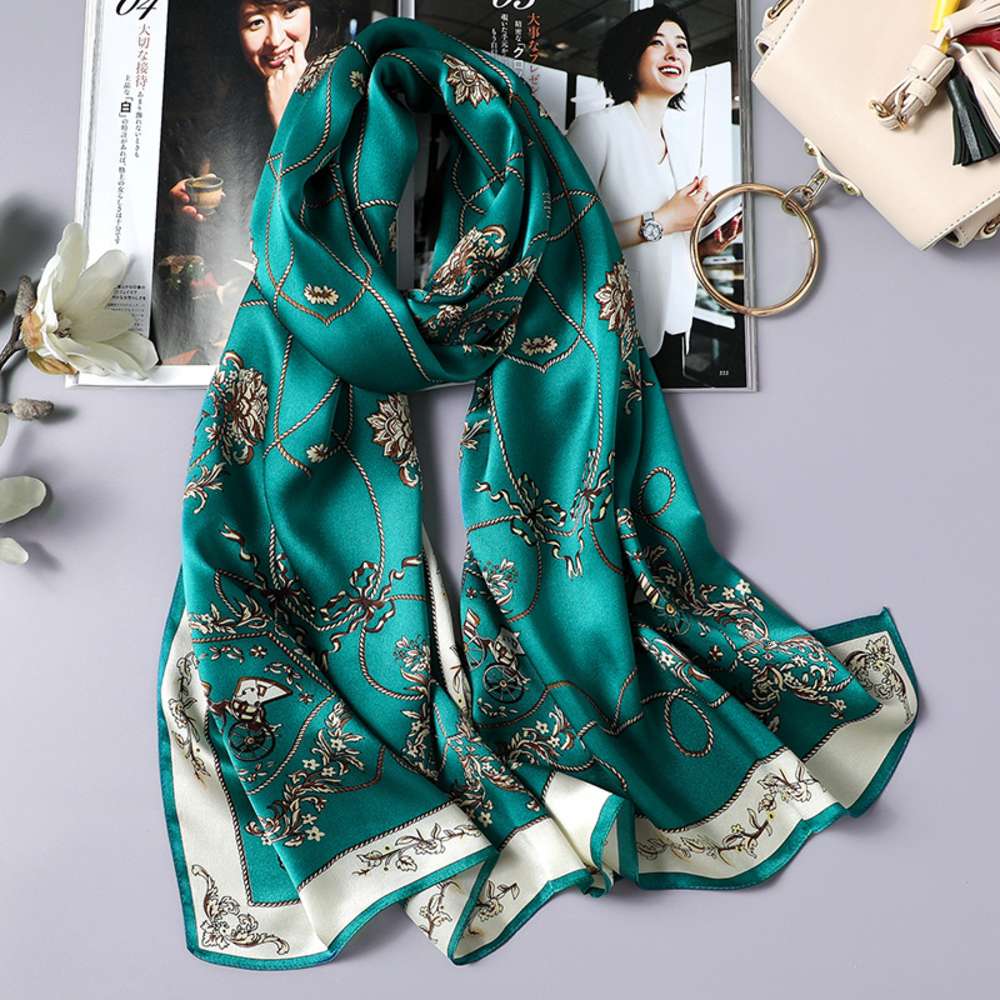 

2021 New dign 100% silk wholale long sublimation print pattern scarv silk women lady silk scarf