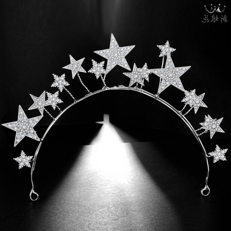 

hoop 2019 star crown hot selling hair bride wedding dress accessories straight