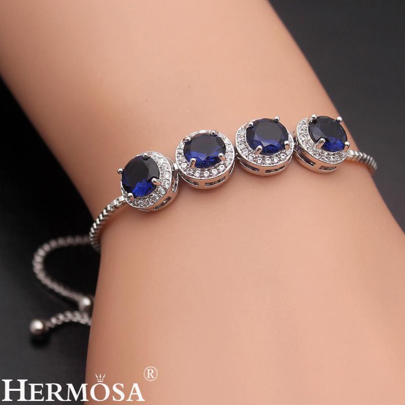 

Link Chain Unique Natural Sapphiree Resizable Bracelets Girlfriend Friendship Fashion Pull Tie BraceletLink LinkLink