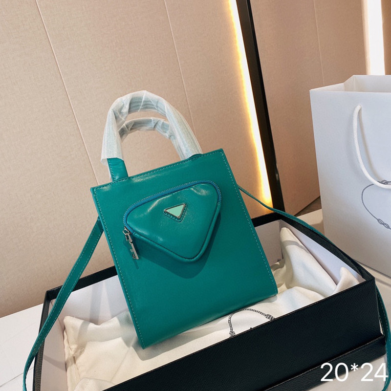 

Latest Arrival Solt Leather Tote Designer Handbags 2021 Autumn and Winter Ladies Triangle with Letters Zipper Crossbody Shoulder Bags Nylon Lining, With dust bag