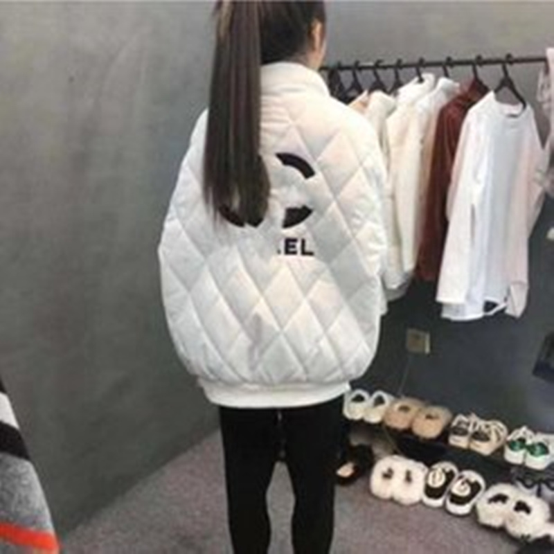 

2021 Web celebrity the same winter loose down jacket thickened warm alphabet coat female, Black