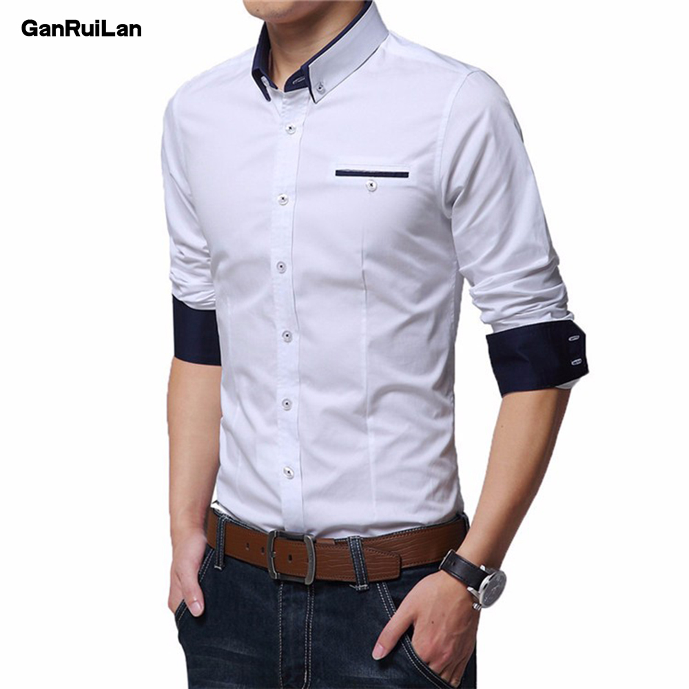 

Men's Wedding Shirt Long Sleeve Men Dress Shirt Business Solid Color Casual Shirts Work Wear Formal Slim Shirt Man CY18001 210518, Gray