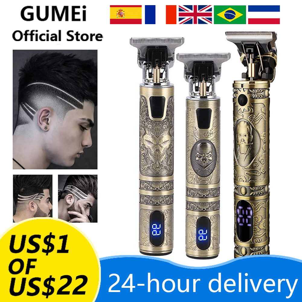 

Close-cutting Digital Hairdresser Electric Hair Clipper Professional Barber Men Hair Trimmer Rechargeable 0mm T- Blade Machine