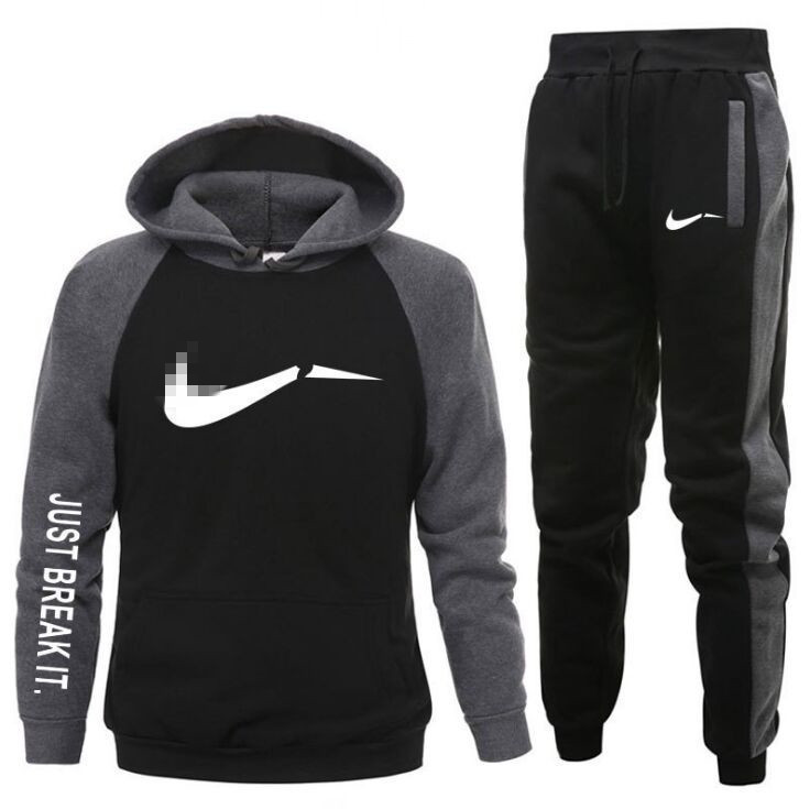 

2021 Tracksuit Men Fashion Hoodies Suits Solid Sets Sweatshirts+Sweatpants Spring Autumn Fleece Hooded Pullover 2 Pieces Set -3XL, Yellow black