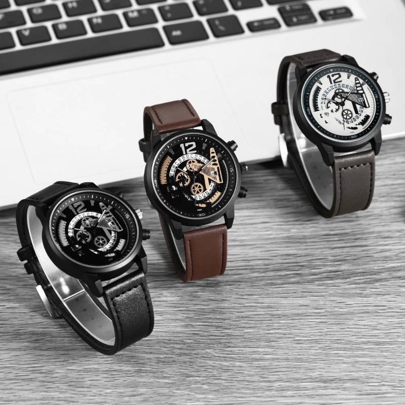 

Wristwatches 2021 Latest Fashion Hollow Gear Calendar Digital High-end Men's Casual Sports Belt Watch, Bronze