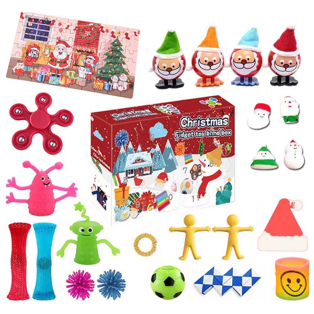 

Party Favor Christmas Blind Box Fidget Toys 24 Days Advent Calendar Kneading Music Gift set xmas Countdown Children's Gifts