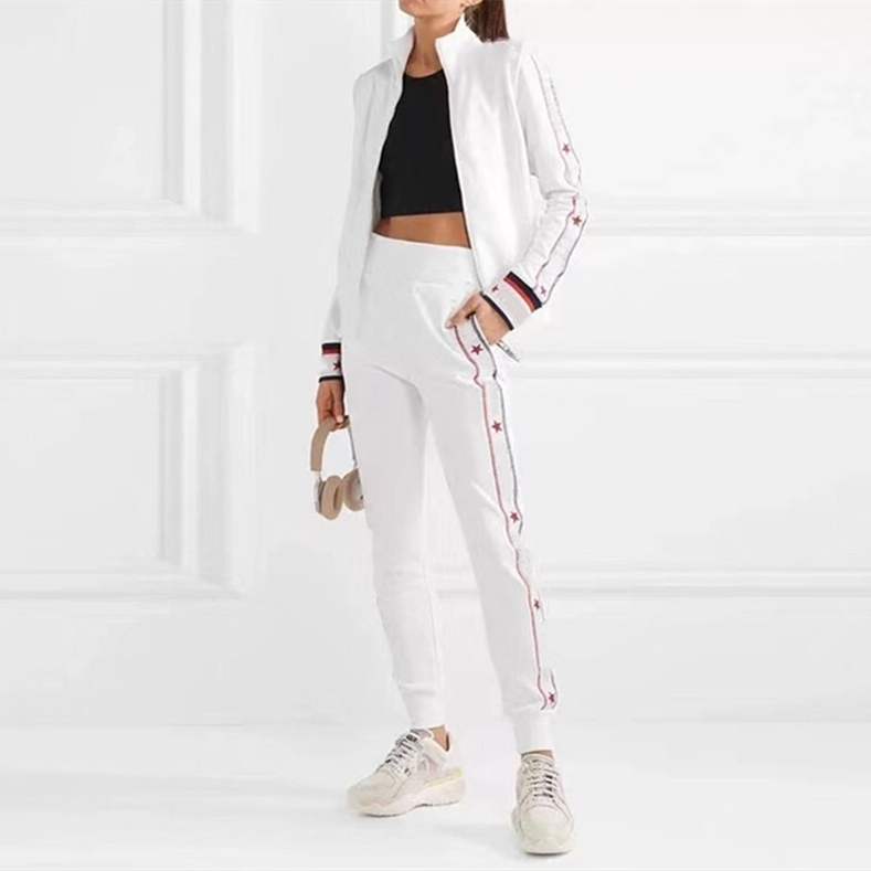 

20ss top designers Women's Tracksuits Sports suit womens milan runway baseball sweatsuits Round neck letter luxury Long Sleeve cotton High quality sportswear set