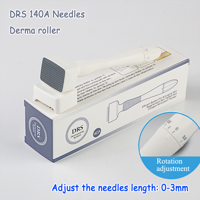 

DRS Adjustable Derma Stamp 140 A Pins Microneedle dermaroller Anti-Aging Wrinkle Removal Therapy 0.5-3MM Skin Care