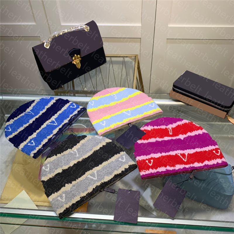 

Street Trendy Skull Caps Contrast Color Cashmere Knitted Hat Colorful Woolen Hats Autumn Winter Style Dersigner, As pic