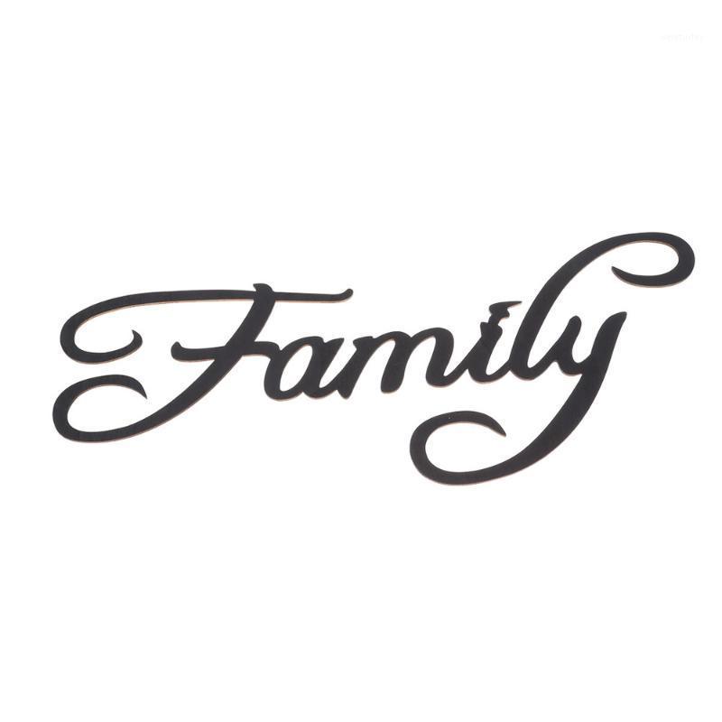 

Party Decoration 1 Pc Family Shape Wooden Home Tag Sign DIY Decorative Wood Chip-37.5X15.5X0.2CM(Black)