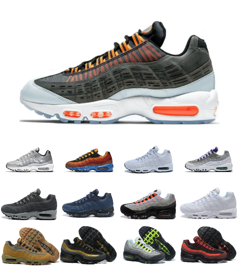 

Top Quality 95 Running Shoes Yin Yang OG Air Triple Black White Worldwide Squadron Blue Grey Neon 95s Laser Fuchsia Red Grape Men Women Spor
