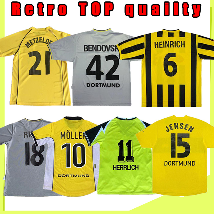 

Retro classic soccer jerseys 1995 96 97 98 2000 Hässler HERRLICH MÖLLER AMOROSO RICKEN Borussia ROSICKY LEWANDOWSKI MOLLER Dortmund REUS foo, Black;yellow